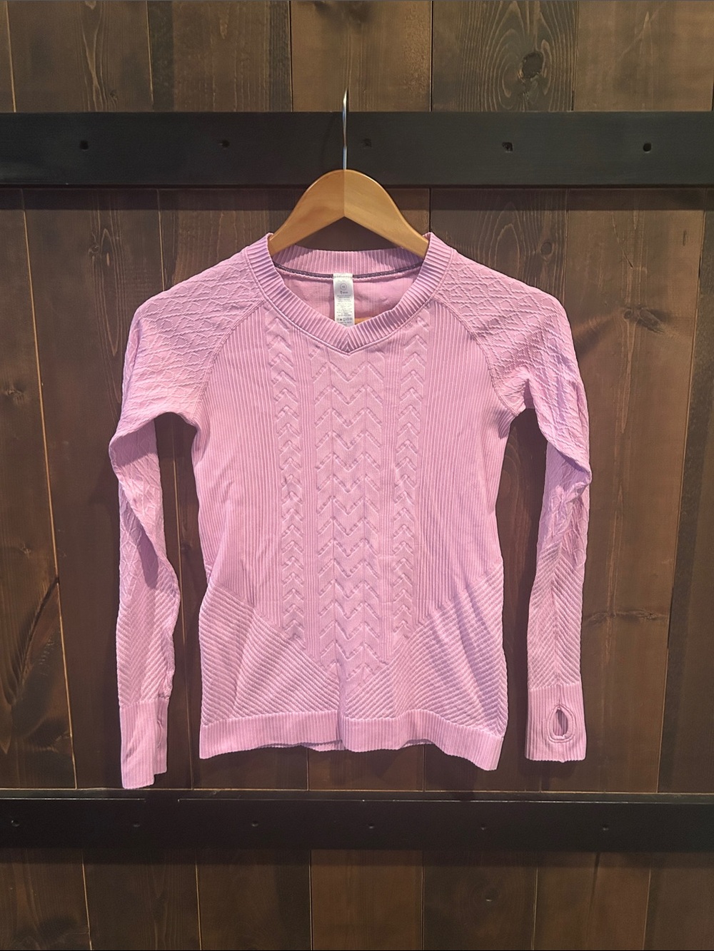 Ivivva Girls Size 10 Light Pink Textured Long Sleeve Top